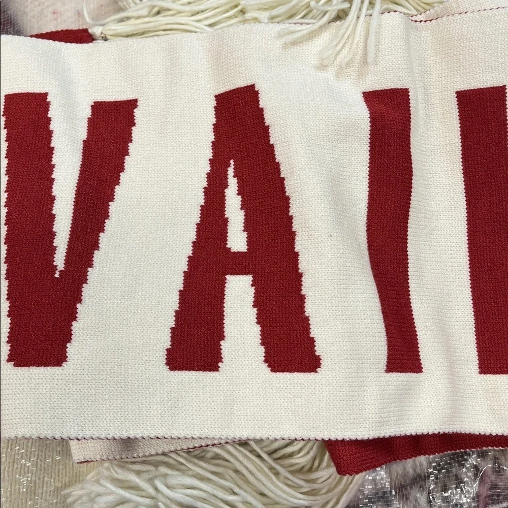 Anthropologie VAIL Cream and Red New Scarf